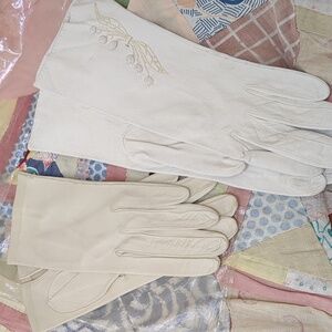 Vintage Bundle of 2 pairs of fine kid leather gloves